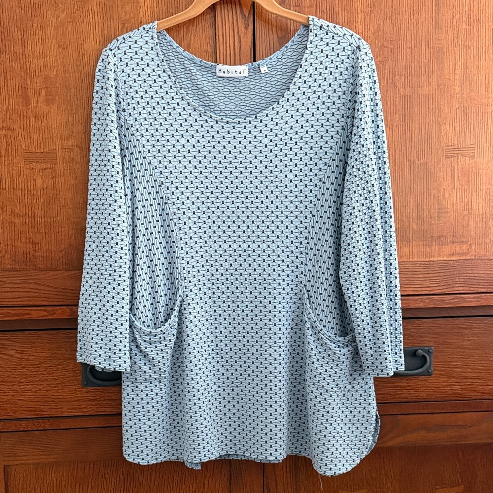 Habitat Light Blue Textured Tunic Top